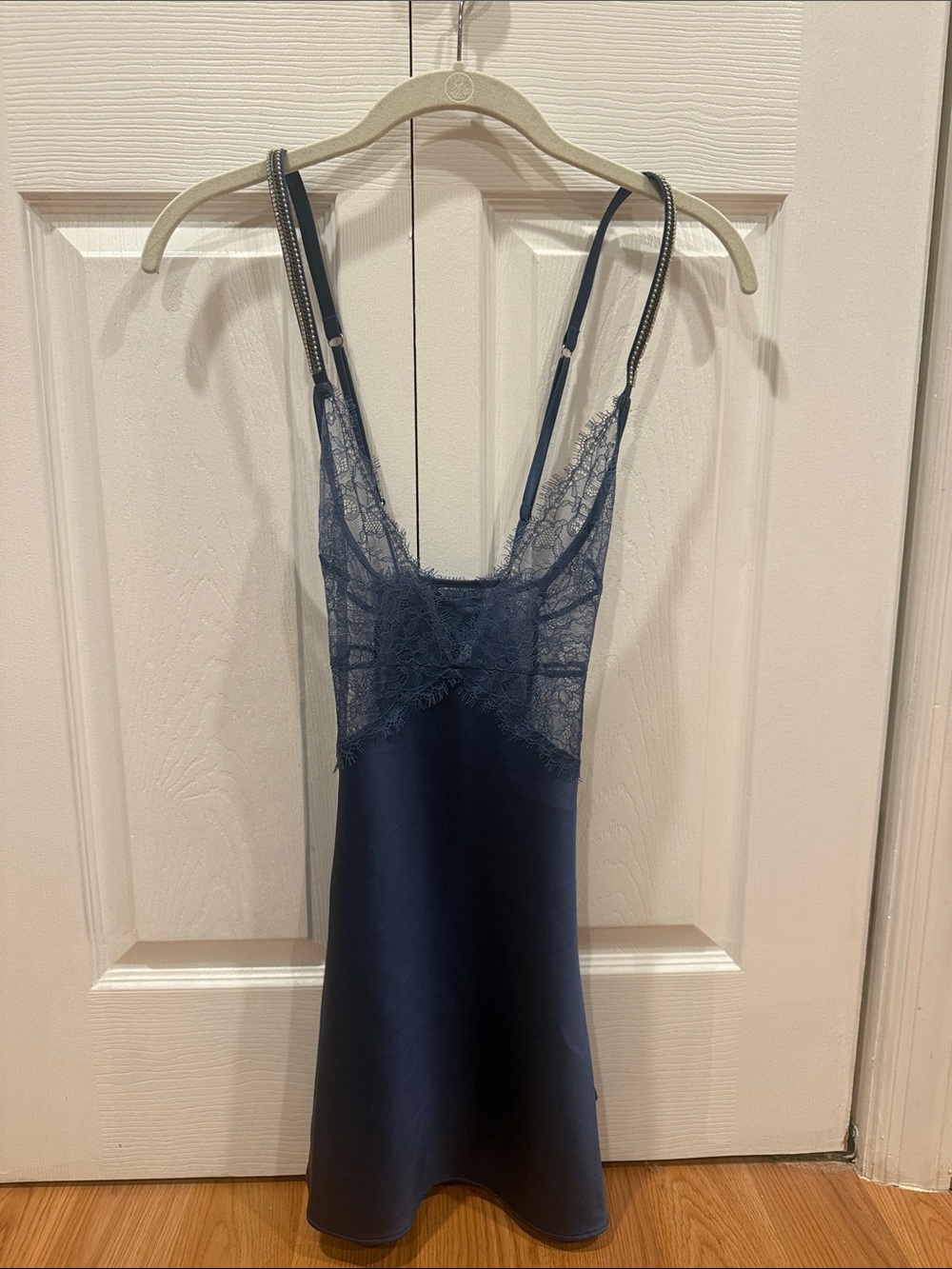 VS royal blue Lace-Trim Slip Dress